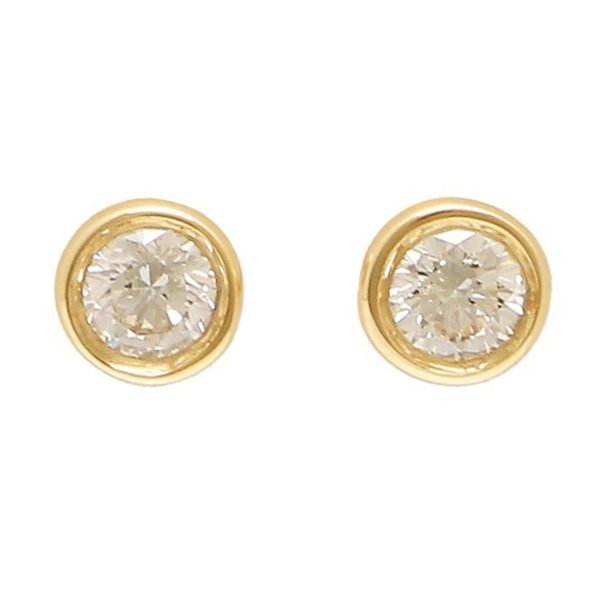 tf aptf00355l Tiffany Co Elsa Peretti Diamond by the Yard 18k Yellow gold Stud Earrings