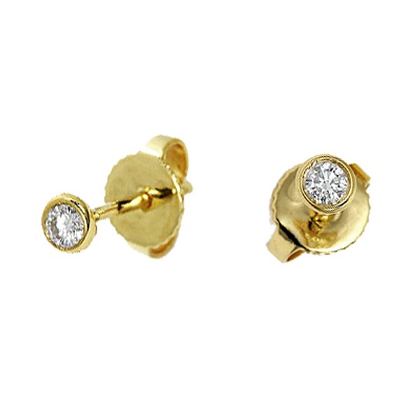 tf aptf00355l 1 Tiffany Co Elsa Peretti Diamond by the Yard 18k Yellow gold Stud Earrings