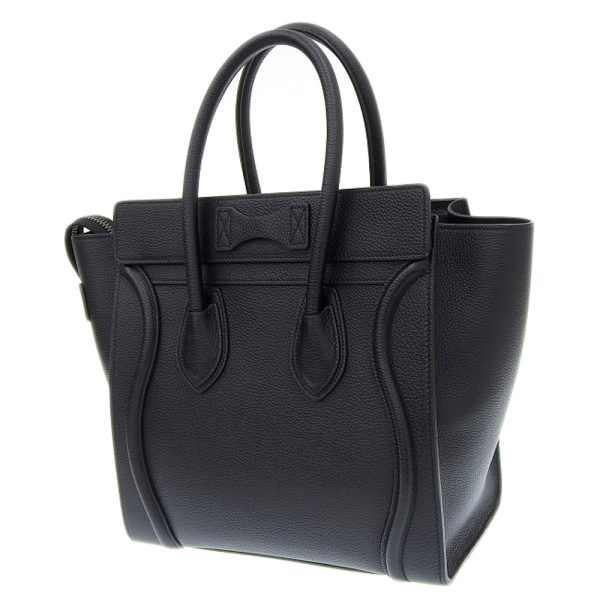 tkh20b1229010 2 Celine 167793 Luggage Micro Shopper Leather Handbag Black