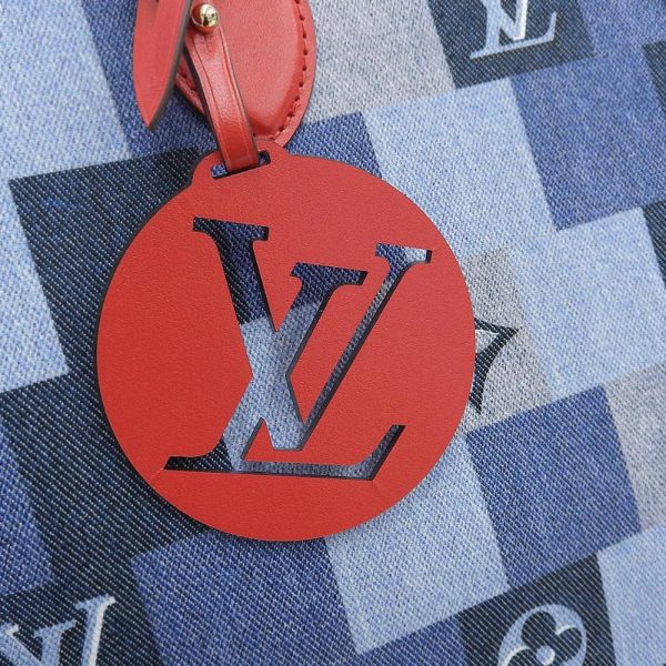 tkh21a1230027 5 Louis Vuitton M44992 Monogram Denim On the Go GM 2WAY Bag Blue Red