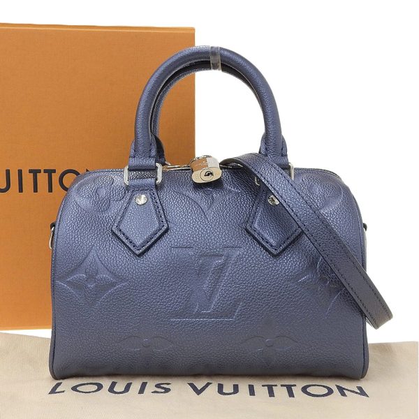 tkh21b1201005 1 Louis Vuitton M58958 Monogram Giant Empreinte Speedy Bandouliere Handbag Navy Blue