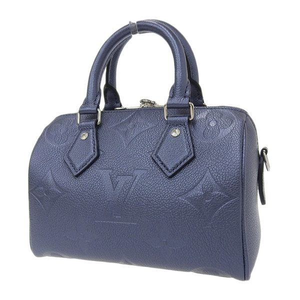 tkh21b1201005 2 Louis Vuitton M58958 Monogram Giant Empreinte Speedy Bandouliere Handbag Navy Blue