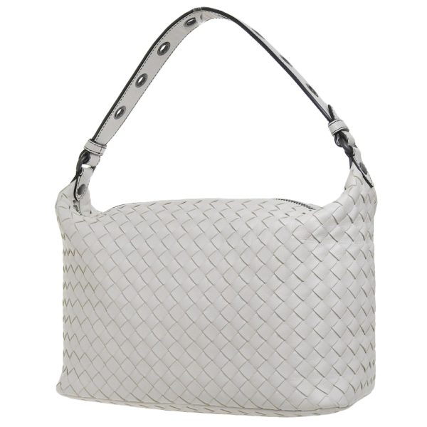 tkh23a1031024 2 Bottega Veneta Intrecciato Nappa Small Leather One Shoulder Bag White Mist