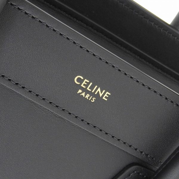 tkh23b0417023 10 Celine Luggage Nano Shopper Leather 2 Way Bag Black