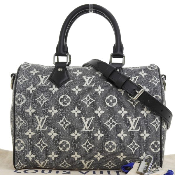 tkh23b1026016 1 Louis Vuitton M21464 Monogram Jacquard Denim Speedy Bandouliere 2 Way Bag Gray