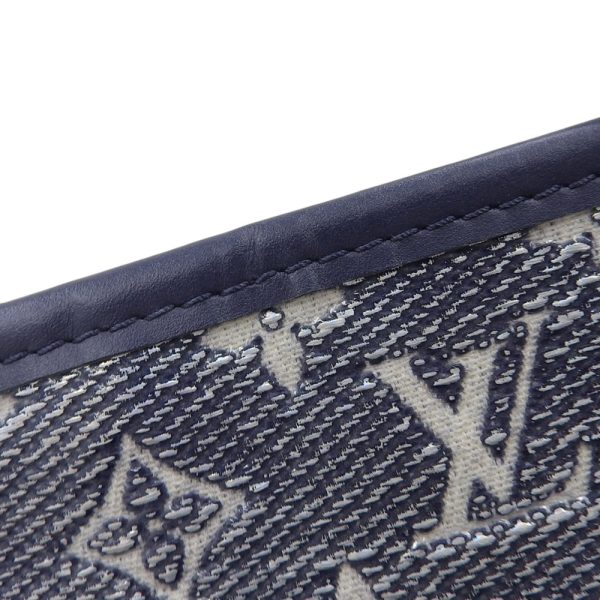 tkh23b1101006 6 Louis Vuitton M22921 Monogram Laminated Jacquard Neverfull MM Shoulder Tote Bag Navy