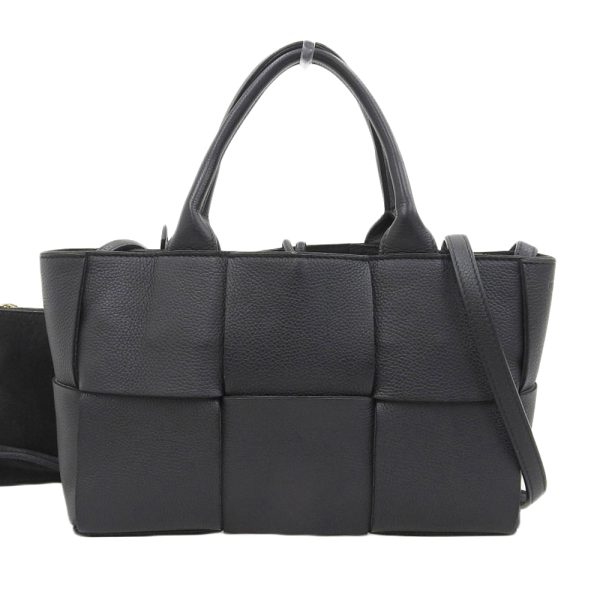 tkh23b1109018 1 Bottega Veneta Maxi Intrecciato Mini Arco Tote Bag 2way Hand Shoulder Bag Black