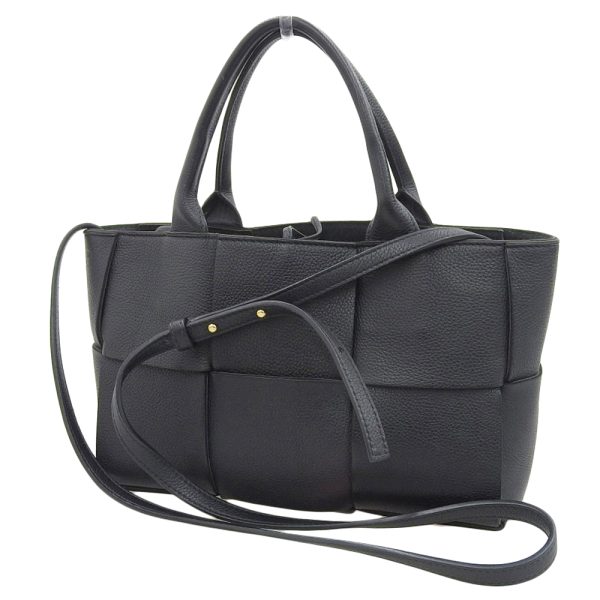 tkh23b1109018 2 Bottega Veneta Maxi Intrecciato Mini Arco Tote Bag 2way Hand Shoulder Bag Black