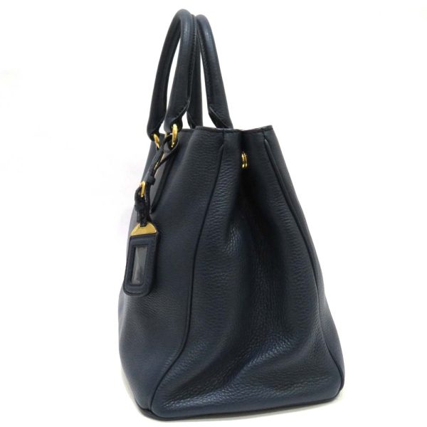 0 pr210222 1 03 Prada Vitello Dino Leather 2WAY Bag AB Rank Navy