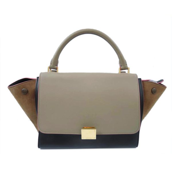 00108 1 Celine Suede Leather Trapeze 2 Way Bag