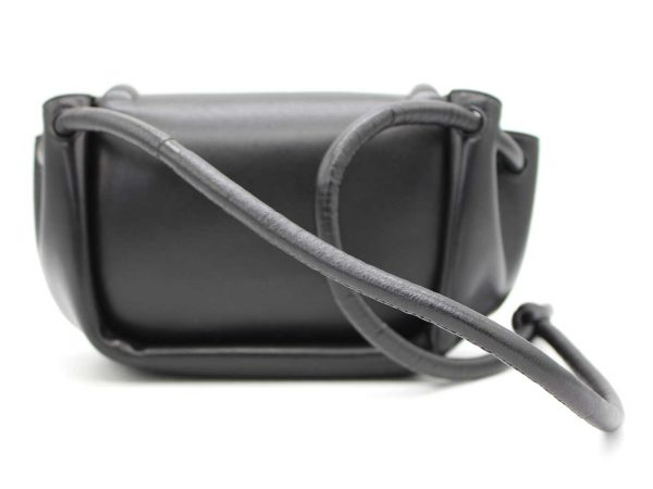 0083 Bottega Veneta Beak Small Shoulder Bag Black Leather