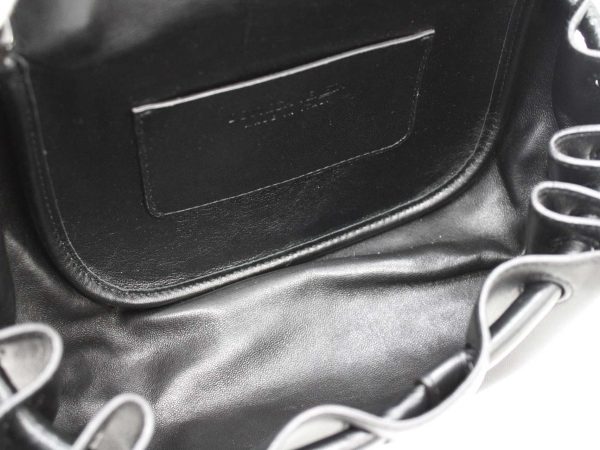 0084 Bottega Veneta Beak Small Shoulder Bag Black Leather