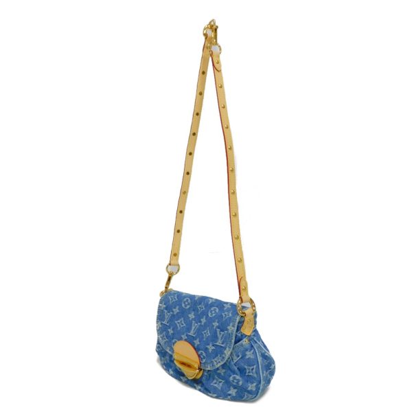 02427h 3 Louis Vuitton Monogram Sunset Denim Leather Shoulder Bag Blue