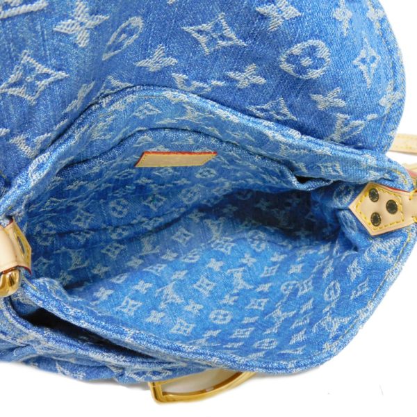 02427h 6 Louis Vuitton Monogram Sunset Denim Leather Shoulder Bag Blue