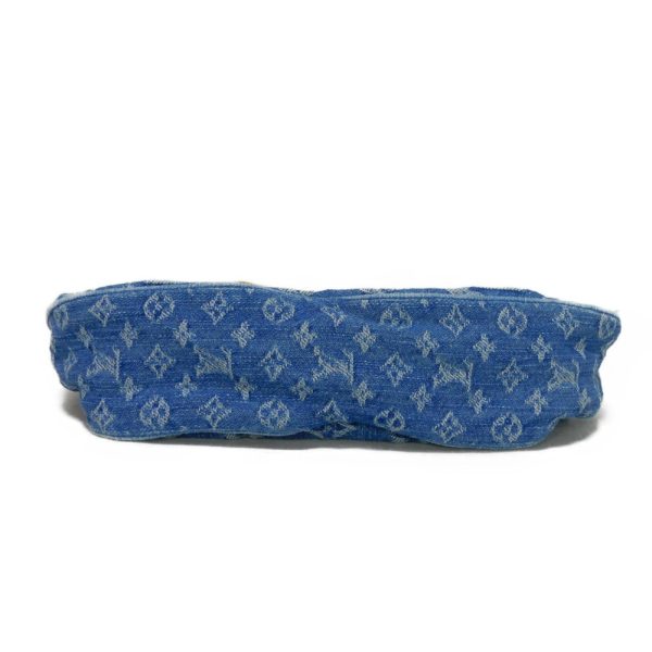 02427h 9 Louis Vuitton Monogram Sunset Denim Leather Shoulder Bag Blue