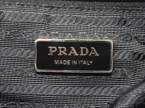 0284 Prada Tessuto Bow 2way Handbag Shoulder Ribbon Bag Black