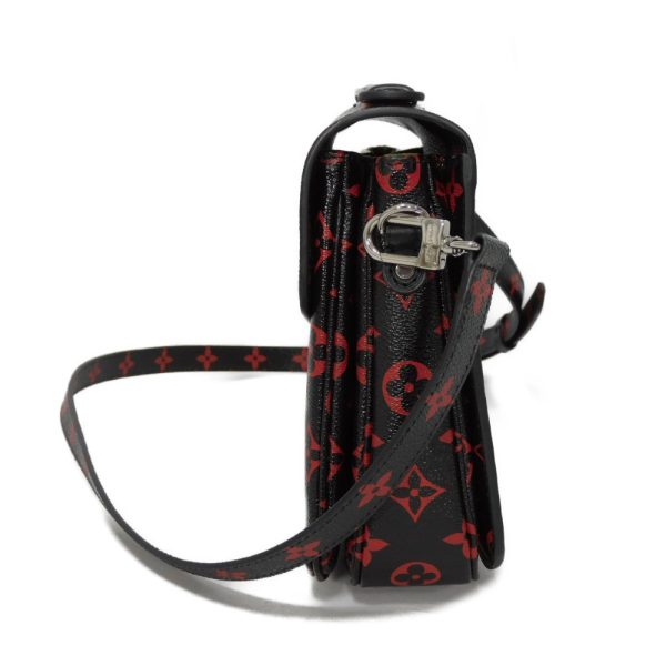 03199h 3 Louis Vuitton Monogram Anfleur Rouge Canvas MM 2WAY Shoulder Bag Black