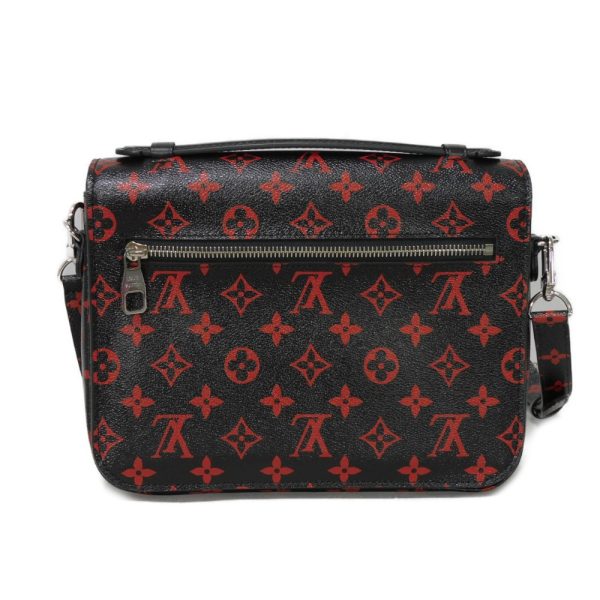 03199h 4 Louis Vuitton Monogram Anfleur Rouge Canvas MM 2WAY Shoulder Bag Black