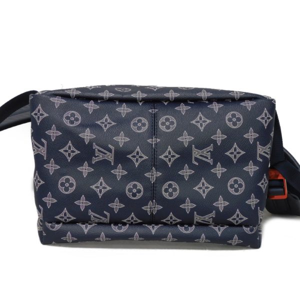 03512h 12 Louis Vuitton Monogram Ink Canvas Cowhide Leather Backpack Navy