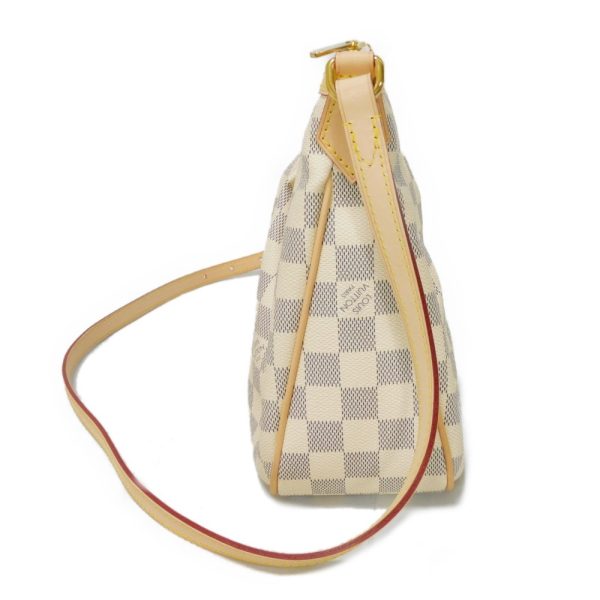 05165h 3 Louis Vuitton Saumur Damier Azur canvas Leather Shoulder Bag White