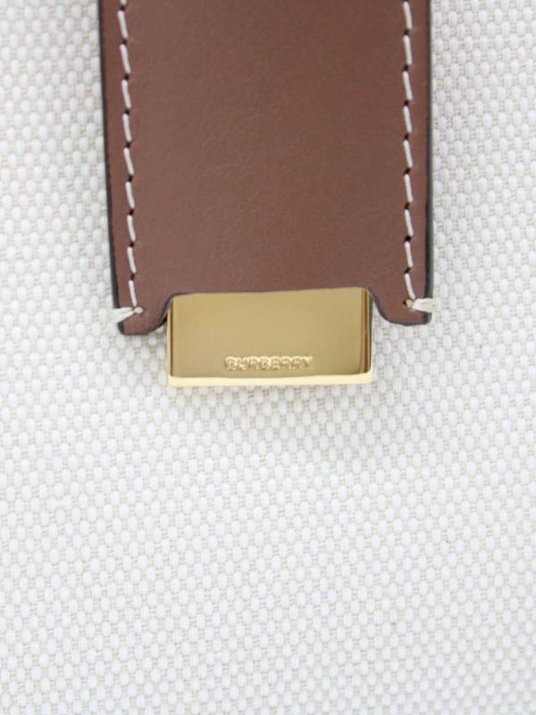 0546 Burberry Mini Francis Tote Bag 2way Handbag Shoulder Beige Brown