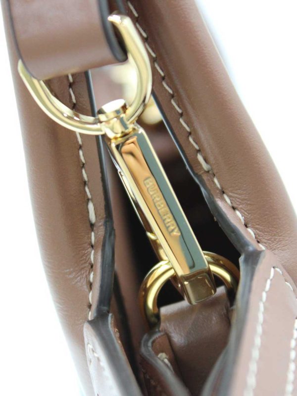 0547 Burberry Mini Francis Tote Bag 2way Handbag Shoulder Beige Brown