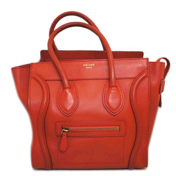 06469 1 Celine Micro Luggage Shopper Bag Red