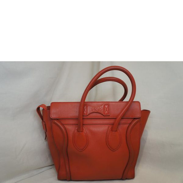 06469 2 Celine Micro Luggage Shopper Bag Red