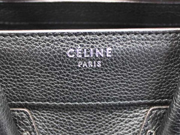 0848 1 Celine Luggage Micro Leather Tote Bag Elegant Stylish Bag Black