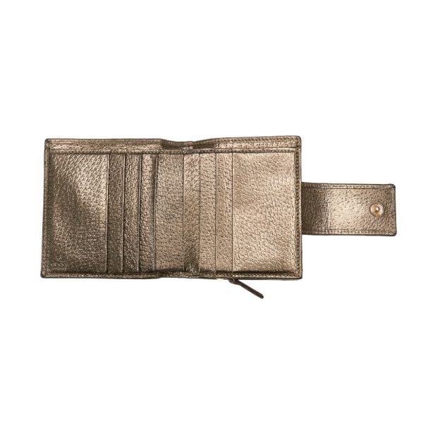 1 0116953 5 Gucci Tri fold Wallet Canvas Leather Beige