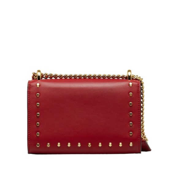 1 0122263 3 Gucci Paddock Leather Shoulder Bag Red