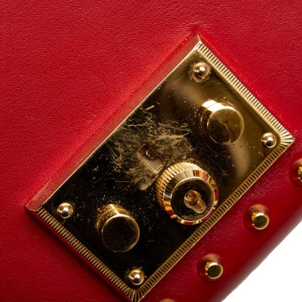 1 0122263 5 Gucci Paddock Leather Shoulder Bag Red