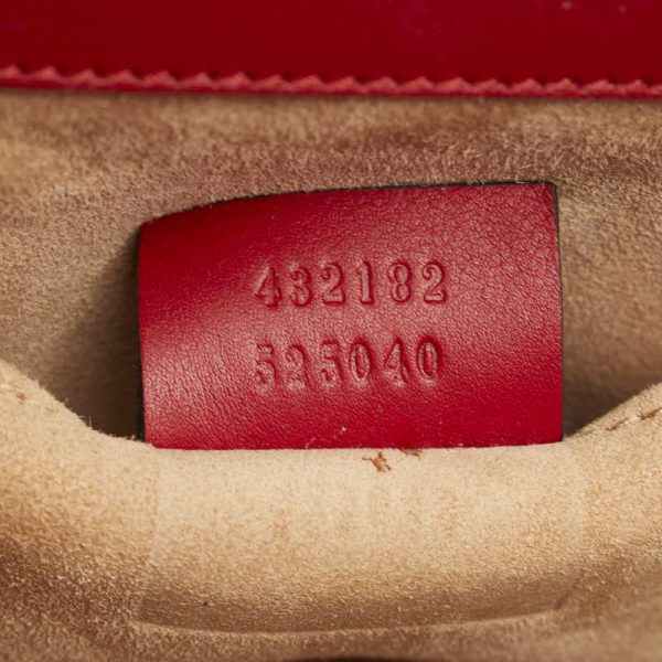 1 0122263 9 Gucci Paddock Leather Shoulder Bag Red