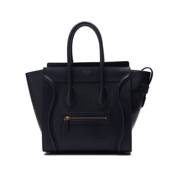 1 Celine Luggage Micro Leather Handbag Black