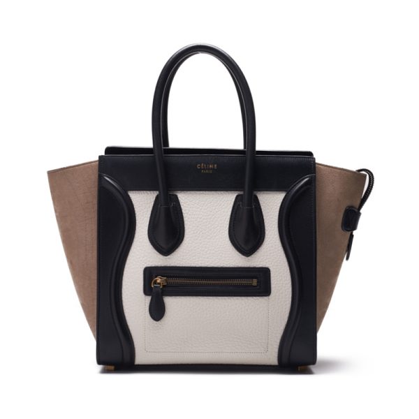 1 Celine Luggage Micro Handbag Leather Gray