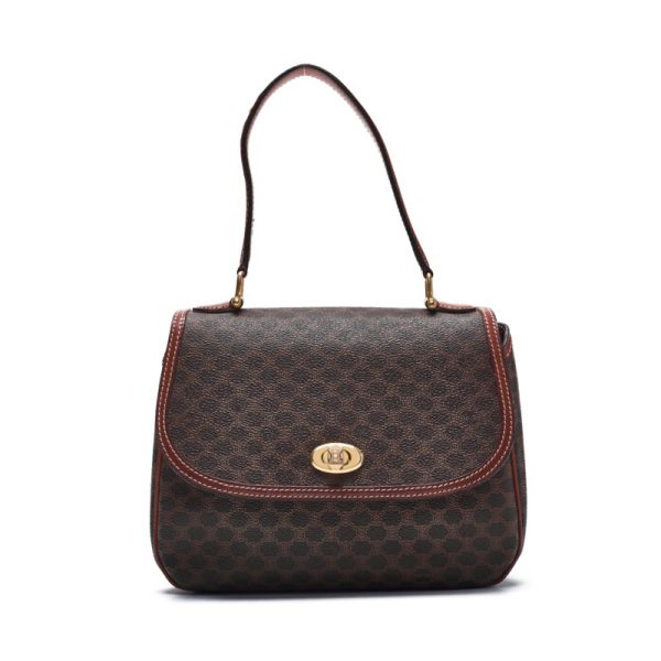 1 Celine Triomphe Handbag Leather Brown