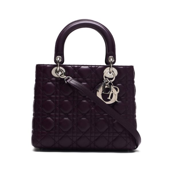 1 Dior Cannage Handbag Lambskin Purple