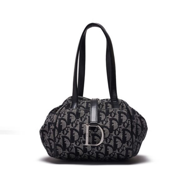 1 Dior Trotter D Charm Mini Leather Handbag Gray