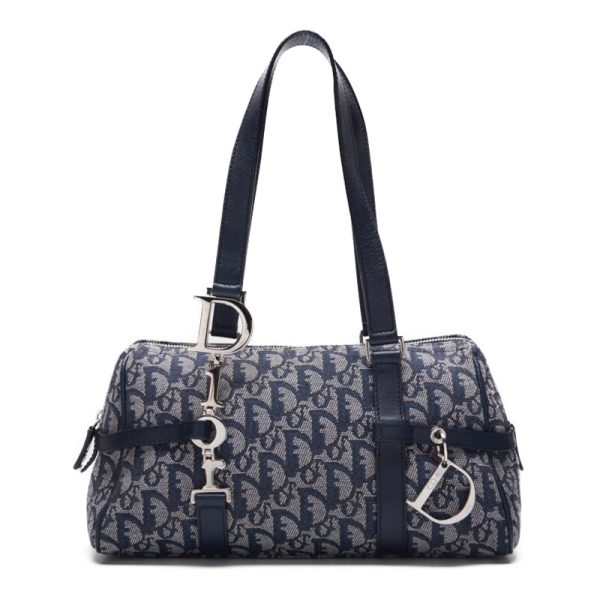 1 Dior Trotter D Charm Canvas Handbag Navy