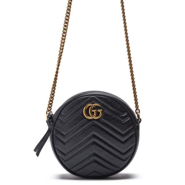 1 Gucci GG Marmont Chain Leather Shoulder Bag Black