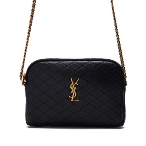 1 Saint Laurent Gaby Chain Leather Shoulder Bag Black