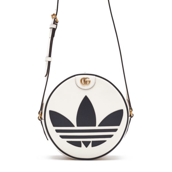 1 Gucci x Adidas GG Marmont Round Mini Leather Shoulder Bag White