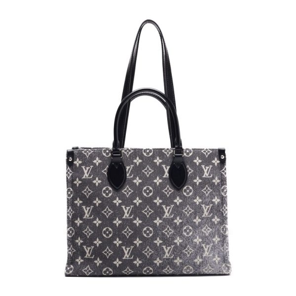 1 Louis Vuitton On The Go MM Jacquard Tote Bag Noir BlackWhite