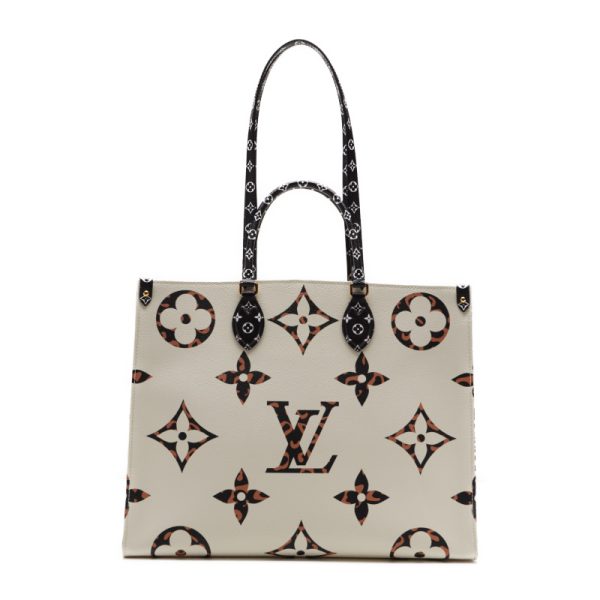 1 Louis Vuitton Giant On The Go GM Leather Tote Bag Ivory