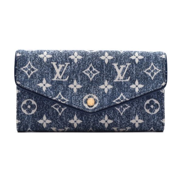 1 Louis Vuitton Portefeuille Sarah Monogram Denim Long Wallet Blue