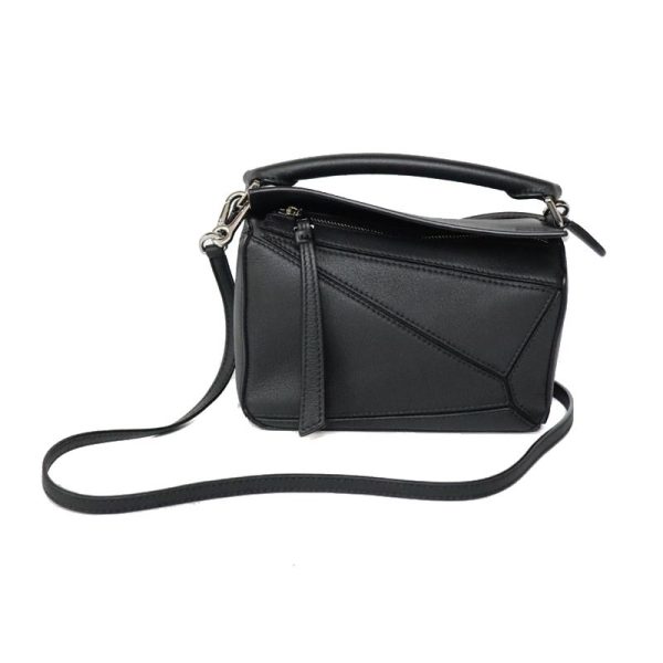 1 Loewe Puzzle Bag Mini Shoulder Bag Classic Calf Leather Black