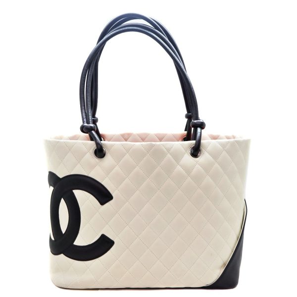 1 Chanel Cambon Line Large Tote Bag White Black