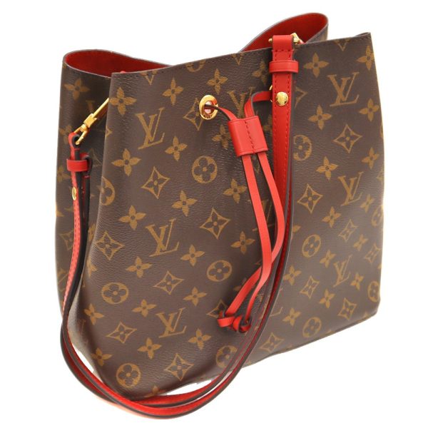 1 Louis Vuitton NeoNoe Shoulder Bag Monogram Canvas Brown Red
