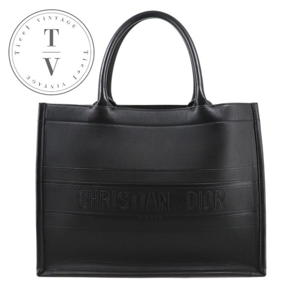 1 Christian Dior Book Tote Calfskin Medium Bag Black