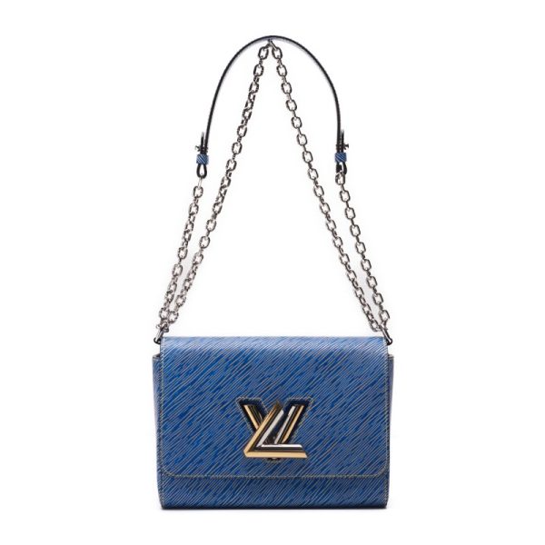 1 Louis Vuitton Twist MM Chain Epi Leather Shoulder Bag Denim Light